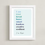"Positive Affirmations" - Personalized Art Print in Winter by Nazia Hyder - Framed