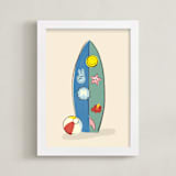 "Surfs Up" - Personalized Art Print in Sand by Baumbirdy - Framed