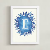 "Watercolor Initials" - Personalized Art Print in Ocean by Katharine Watson - Framed