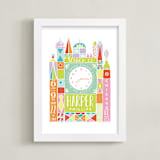 "Welcome to the World" - Personalized Art Print in Pastels by Shiny Penny Studio - Framed