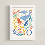 "Blue Wonders" - Personalized Art Print in Blue by Sabrin Deirani - Framed