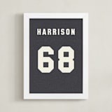"Game Day" - Personalized Art Print in Navy Blue by taylorVdesign - Framed