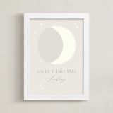 "Sweet Dreams Moon" - Personalized Art Print in Moondust by Alexandra Cohn - Framed