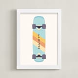 "Skateboard" - Personalized Art Print in Sky by David Michuki - Framed