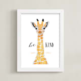 "baby animal.giraffe" - Personalized Art Print in tangerine by Cass Loh - Framed