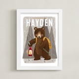 "Adventure bear" - Personalized Art Print in Clay by Rebecca Durflinger - Framed