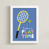 "Play Time" - Personalized Art Print in Denim Blue by Chi Hey Lee - Framed