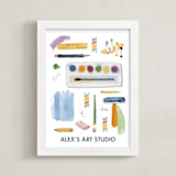"Creative Tools" - Personalized Art Print in White by Naava Katz - Framed