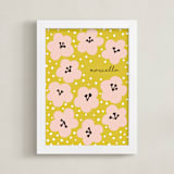 "Marcella" - Personalized Art Print in Mustard by Nieves Herranz - Framed