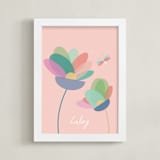 "Modern Floral" - Personalized Art Print in Pink by AlisonJerry - Framed