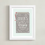 "Our Story" - Personalized Art Print in Gray by JeAnna Casper - Framed