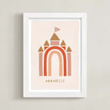 "Rainbow Castle" - Personalized Art Print in Pink by JeAnna Casper - Framed