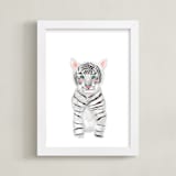 "baby animal.tiger" - Art Print in white by Cass Loh - Framed
