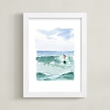 "Hang Five" - Art Print in Pacific Green by Mary Cecelia - Framed