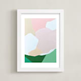 "Abstracted Summer Hills" - Art Print in blush by Jennifer Hallock - Framed