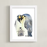"For the Love of Penguins" - Art Print in Night Sky by Amy Ngo - Framed