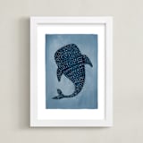"Deep Down" - Art Print in Ocean Blue by Vera Lim - Framed