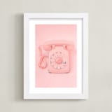 "0 is for operator." - Art Print in Strawberry Shortcake Pink by Alicia Abla - Framed