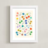 "Cherries" - Art Print in Rainbow by Kelly Watkins - Framed