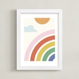 "Simple Rainbow" - Art Print in Sunshine by Kristen Smith - Framed