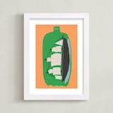 "Two Liter Ship" - Art Print in sweet orange by Elliot Stokes - Framed
