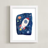 "Galactic Inspiration I" - Art Print in Navy by Creo Study - Framed