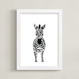 "baby animal.zebra" - Art Print in black by Cass Loh - Framed