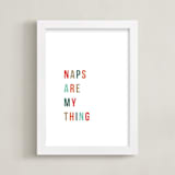 "Naps Are My Thing" - Art Print in Clementine by Christie Garcia - Framed