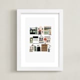 "Townhouse" - Art Print in Olive Beige by Jenna Skead - Framed