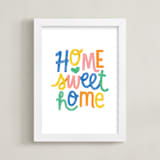 "Home Sweet Home" - Art Print in Multi Brights by Ariel Rutland - Framed