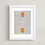 "Full Court" - Art Print in Smoke Orange by Jennifer Morehead - Framed