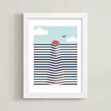 "sunrise sunset" - Art Print in Moody Blue by Jennifer Morehead - Framed