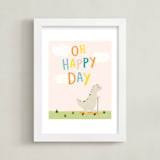 "Oh Happy Day" - Art Print in Baby Peach by Juliana Zimmermann - Framed