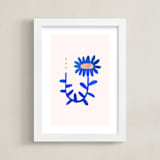 "A Flower For You, A Flower For Me II" - Art Print in Rain by Kayla King - Framed