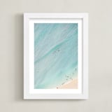 "Tiny Swimmers" - Art Print in Aqua Blue by Irene Suchocki - Framed