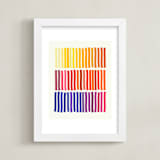 "Lines" - Art Print in Rainbow by Beth Vassalo - Framed