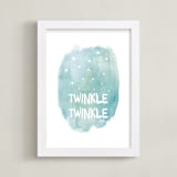 "Twinkle Twinkle" - Art Print in Sky Blue by Amy Hall - Framed