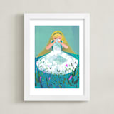 "Alice" - Art Print in Blue by Lori Wemple - Framed