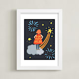 "Little Hero" - Art Print in Navy Blue by Candace Wiant - Framed