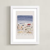 "Day at the Beach" - Art Print in Sand by Britt Mills - Framed