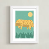 "Jungle Siesta" - Art Print in Jade by Angela Thompson - Framed