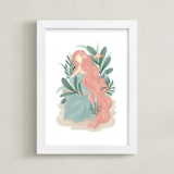 "Princess of the Sea" - Art Print in Salmon by Grae - Framed