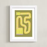 "Twisty Giraffe" - Art Print in Moss by Ampersand Design Studio - Framed