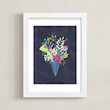 "Candy blossom" - Art Print in Midnight blue by Lisa Glanz - Framed