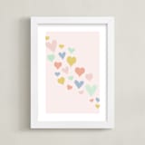 "wave of love" - Art Print in Charming Pink by Kasia Labocki - Framed