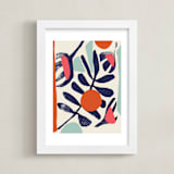 "Garden Remixed and Reimagined" - Art Print in Midnight Blue by Deborah Velasquez - Framed