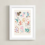 "Garden Numbers" - Art Print in Soft Garden by Vera Lim - Framed