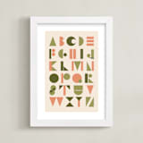 "Mod Alphabet" - Art Print in Olive by Morgan Kendall - Framed