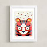"Tigronometry" - Art Print in Tiger Orange by Masha Zimovich - Framed