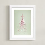 "Go All the Places" - Art Print in Pink on Mint by Chill Day Studio - Framed